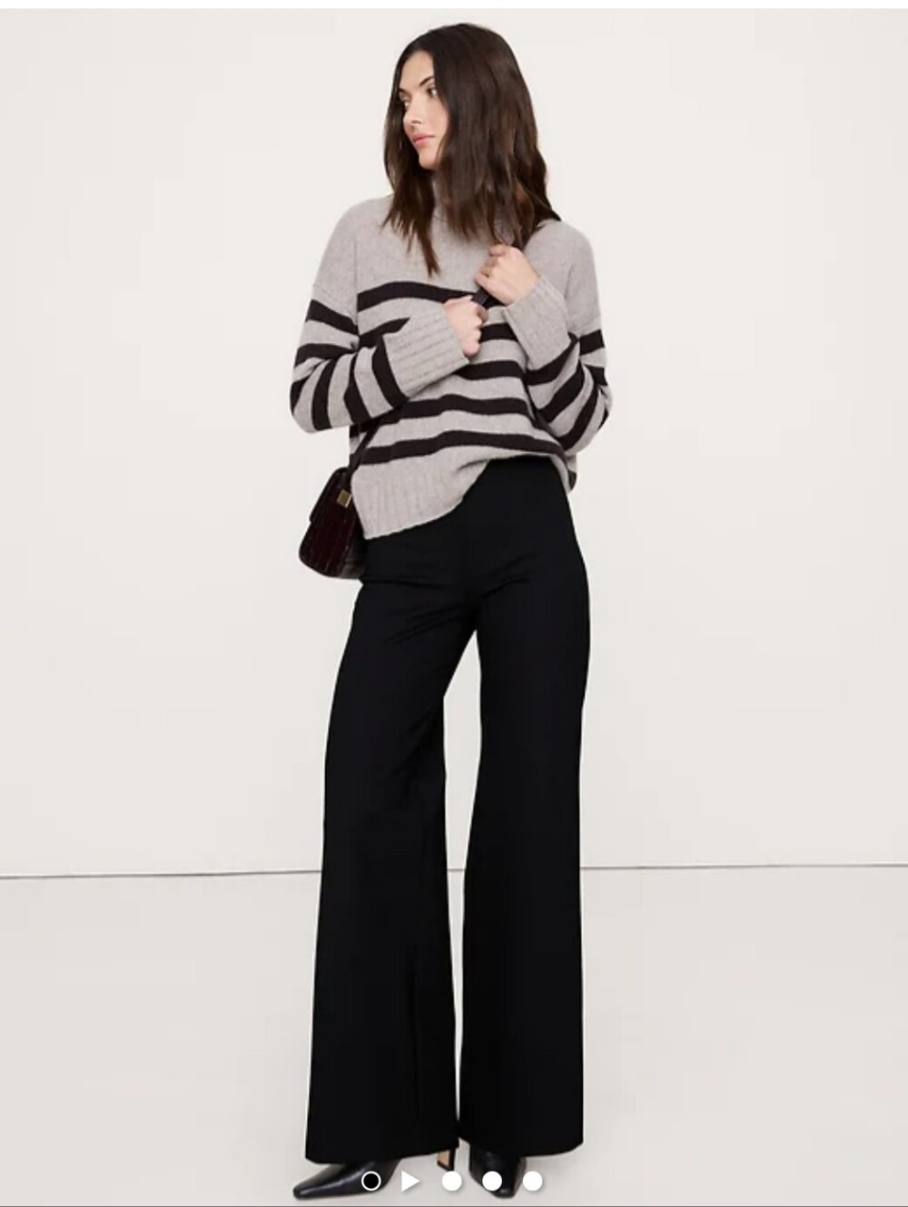 Banana Republic Black High-Rise Wide-Leg Everywhere Ponte Pull-On Pant Size M